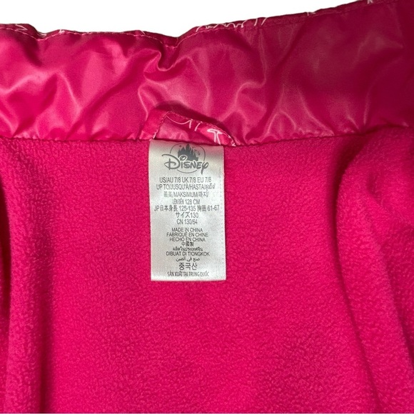 Girls Minnie Mouse Disney Pink Puffer Jacket Size 7/8 - Picture 6 of 13